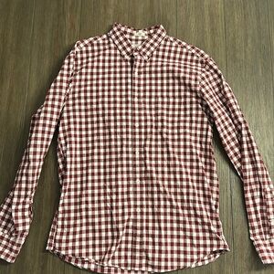 JCrew Maroon Gingham Button Shirt